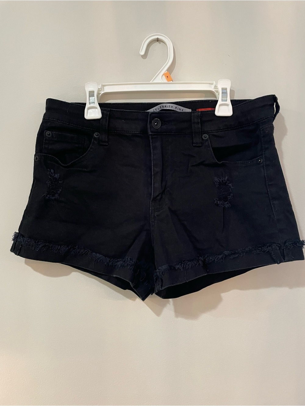 Celebrity Pink Black High Waist Roll-Hem Shorts - Picture 3 of 7